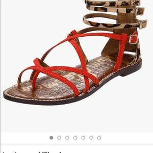 Sam Edelman Gladiator  Sandals ( leopard/red) 6.5
